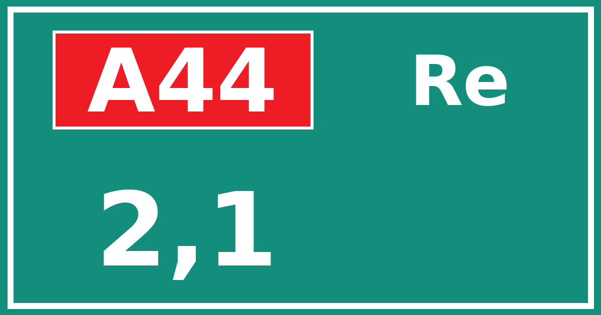 Hectometerbord A44 2,1 zijde Re