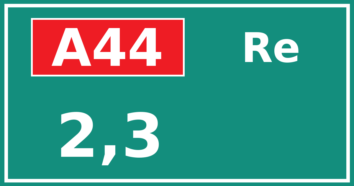 Hectometerbord A44 2,3 zijde Re