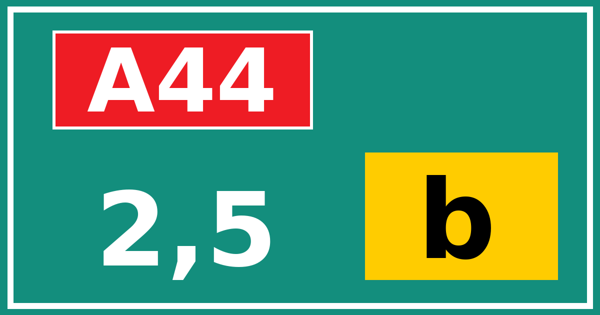 Hectometerbord A44 2,5 letter b