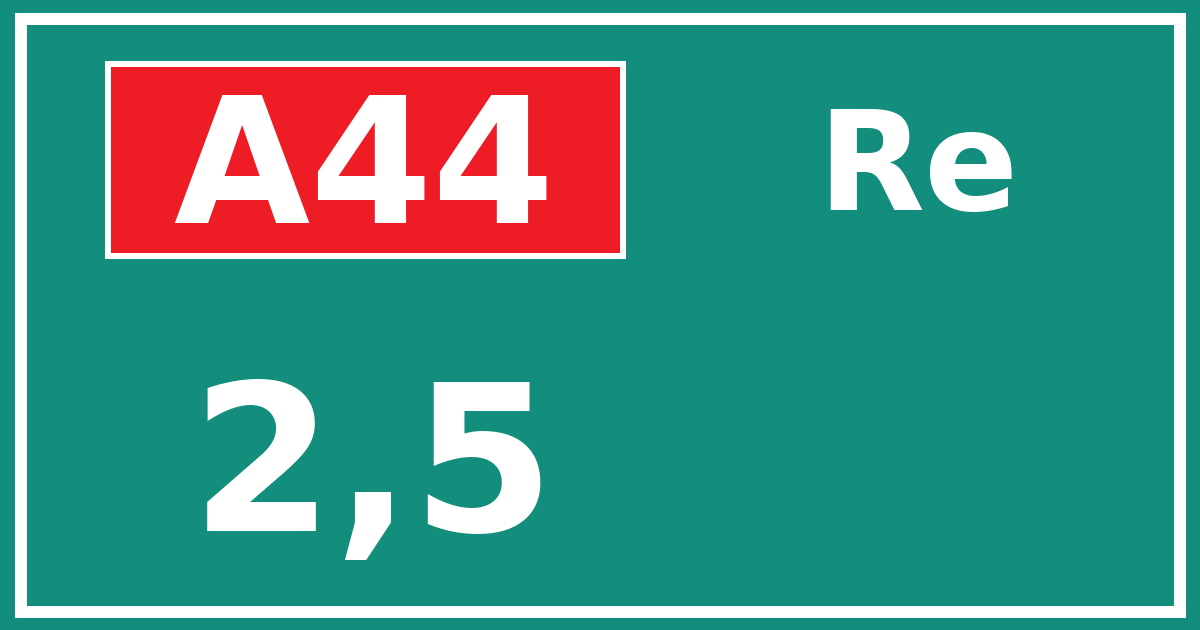 Hectometerbord A44 2,5 zijde Re