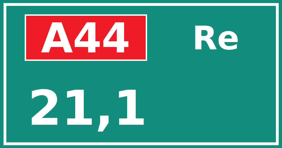 Hectometerbord A44 21,1 zijde Re