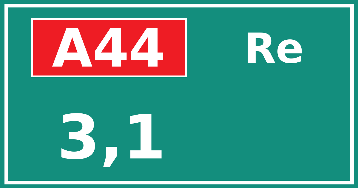 Hectometerbord A44 3,1 zijde Re