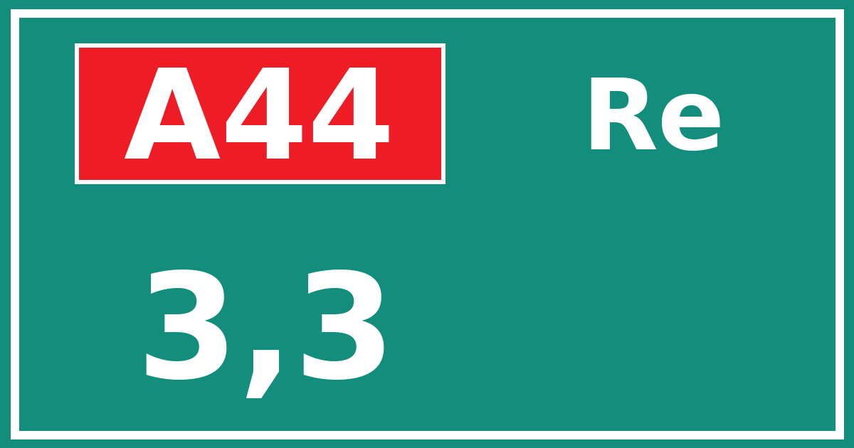 Hectometerbord A44 3,3 zijde Re