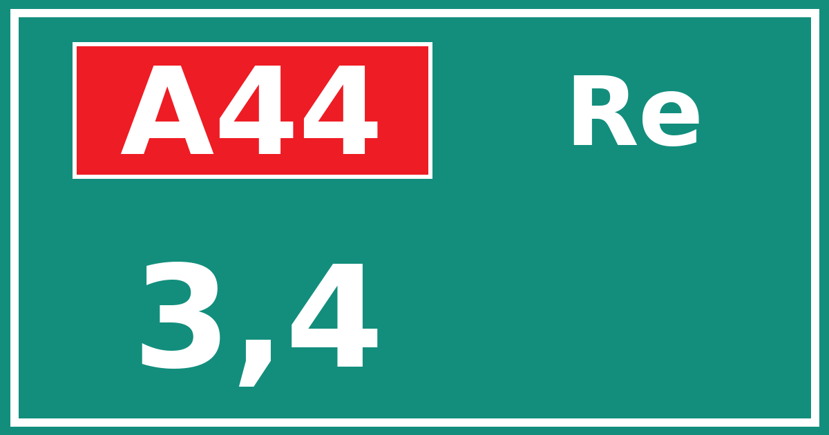 Hectometerbord A44 3,4 zijde Re