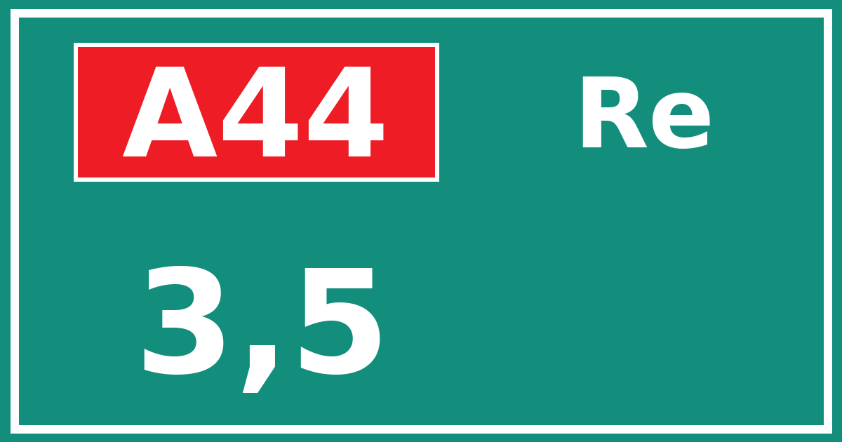 Hectometerbord A44 3,5 zijde Re