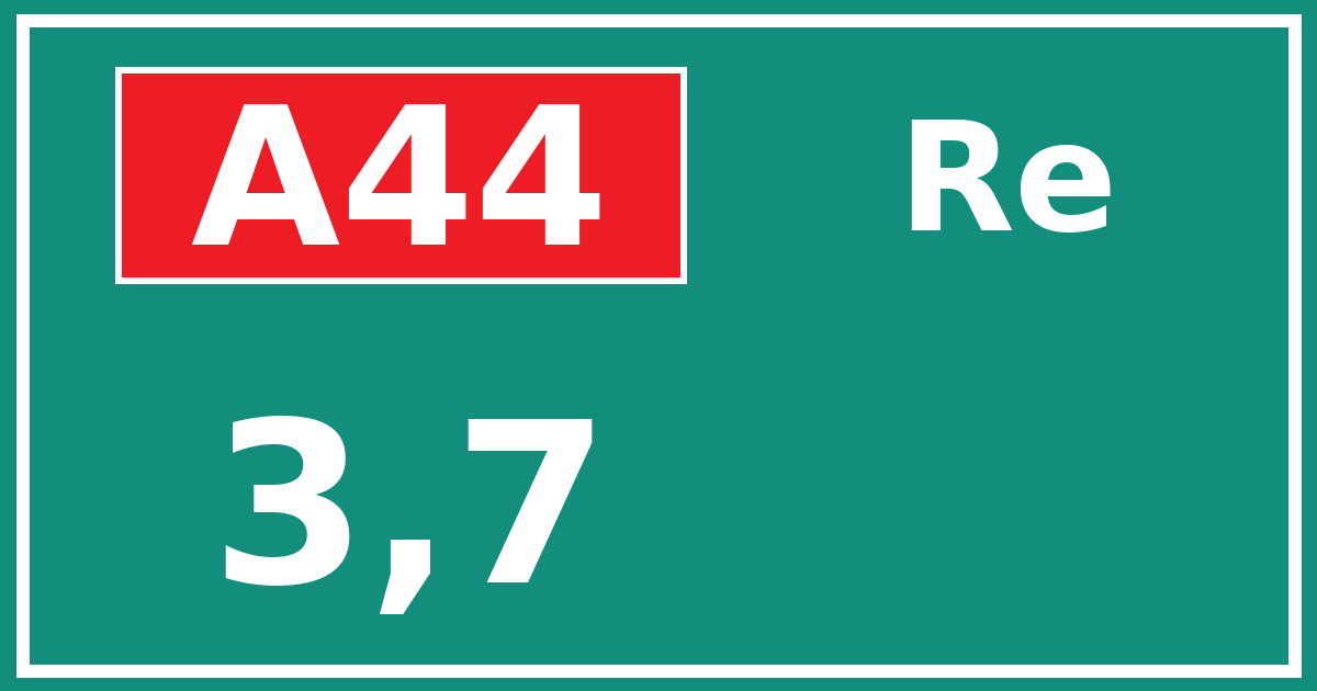 Hectometerbord A44 3,7 zijde Re