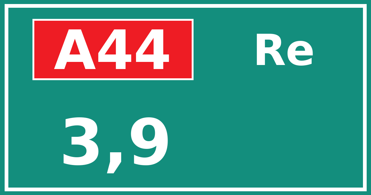 Hectometerbord A44 3,9 zijde Re