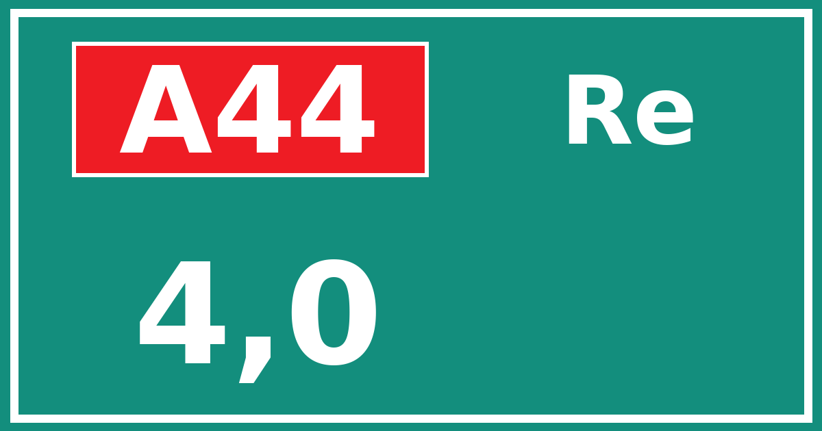 Hectometerbord A44 4,0 zijde Re