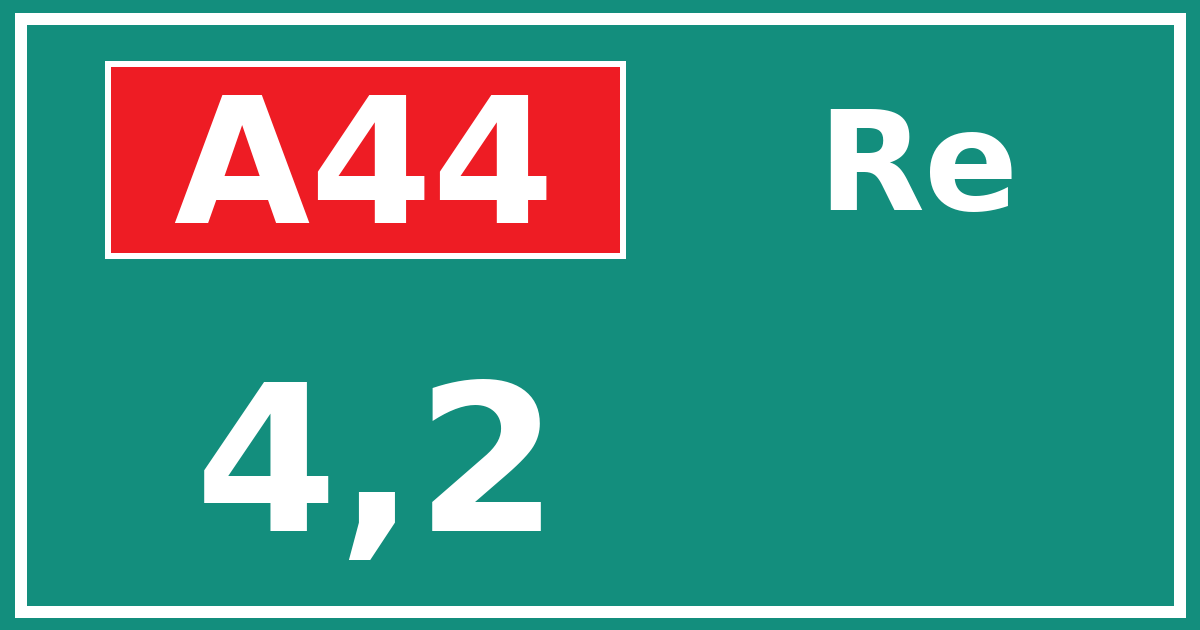 Hectometerbord A44 4,2 zijde Re