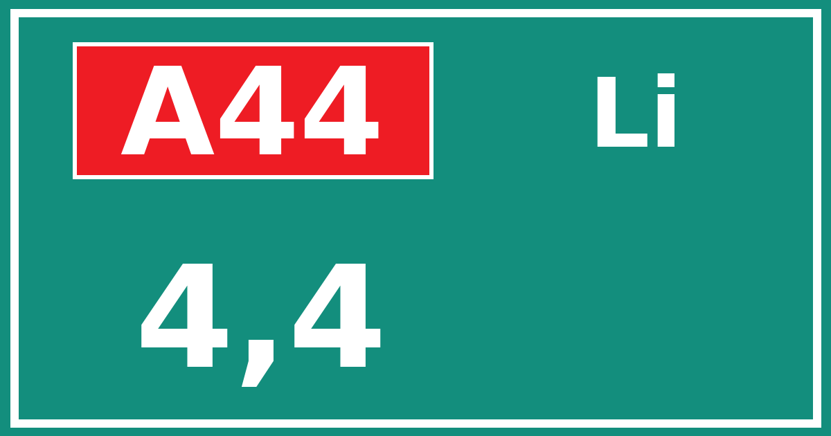 Hectometerbord A44 4,4 zijde Li