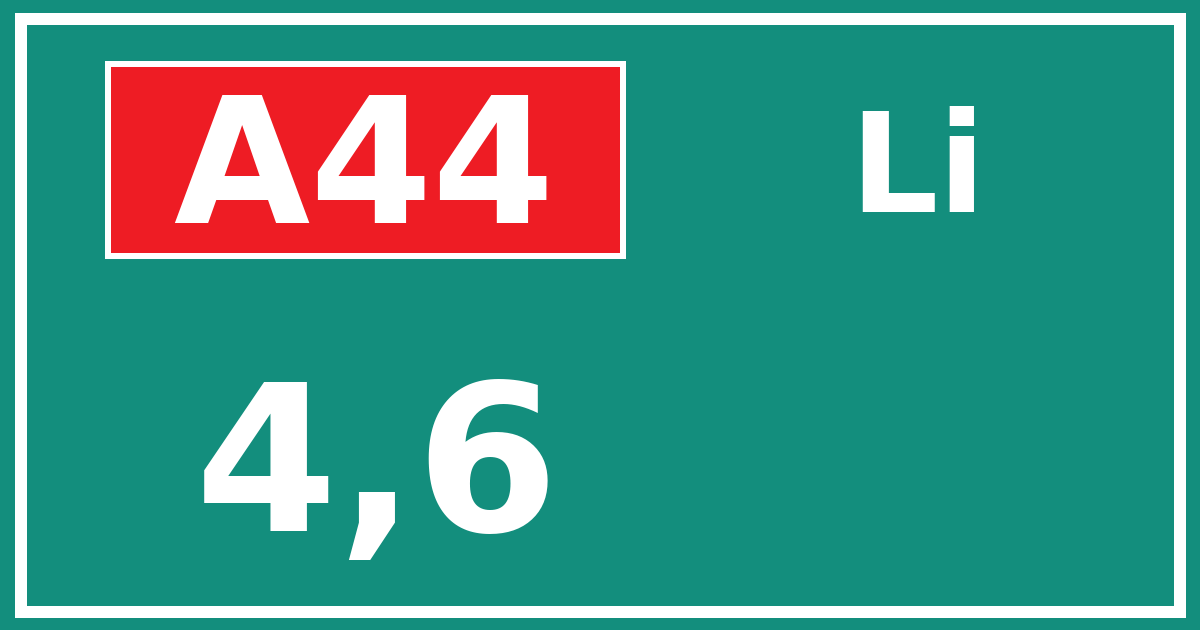 Hectometerbord A44 4,6 zijde Li