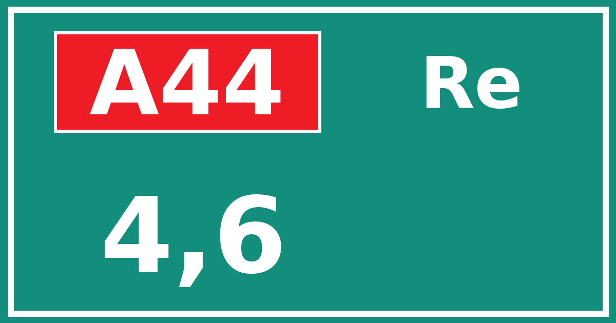 Hectometerbord A44 4,6 zijde Re