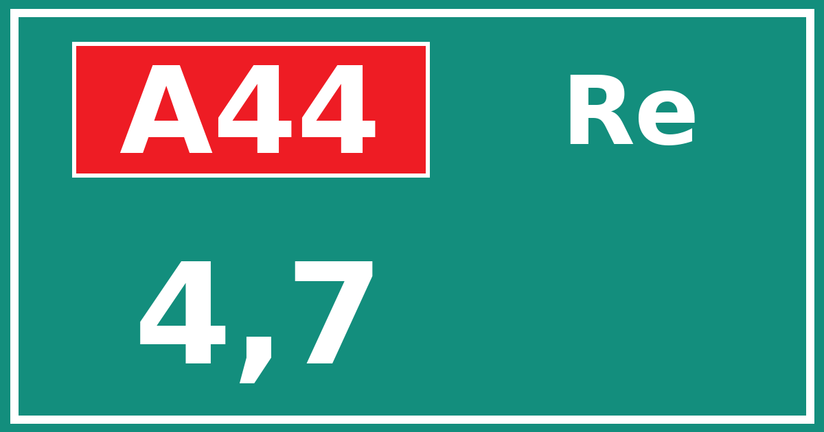 Hectometerbord A44 4,7 zijde Re