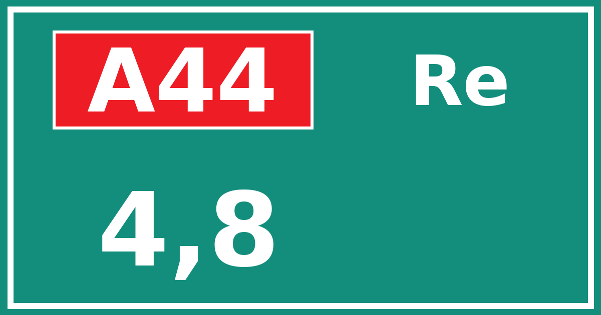 Hectometerbord A44 4,8 zijde Re