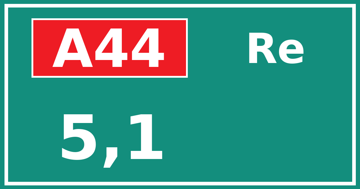 Hectometerbord A44 5,1 zijde Re