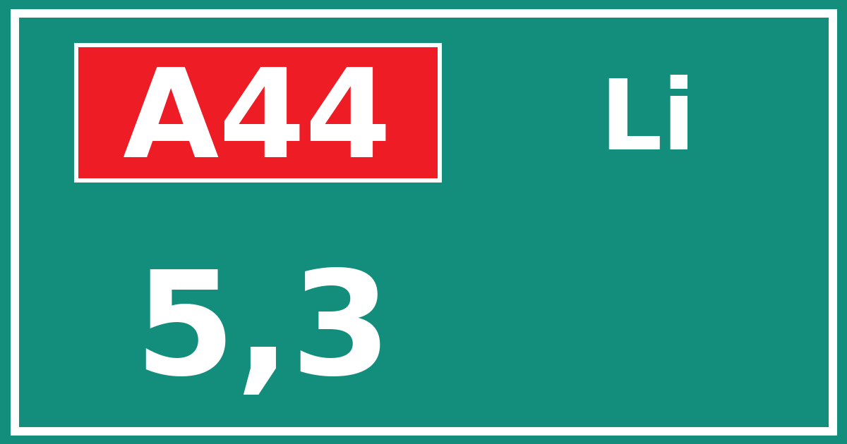 Hectometerbord A44 5,3 zijde Li