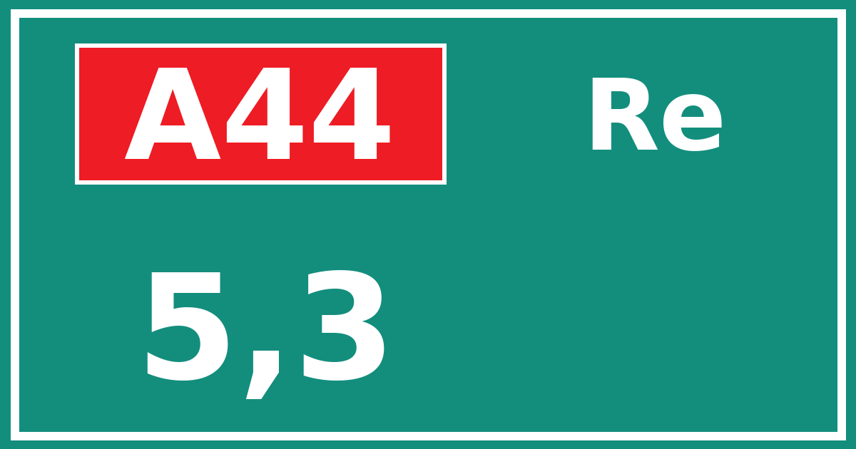 Hectometerbord A44 5,3 zijde Re