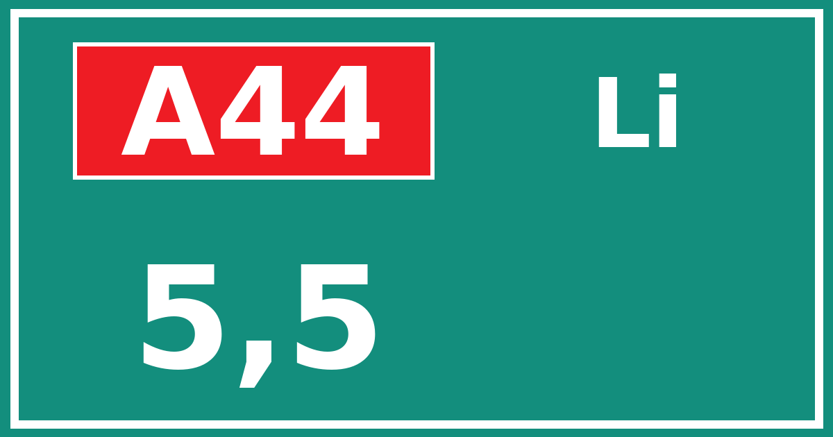 Hectometerbord A44 5,5 zijde Li