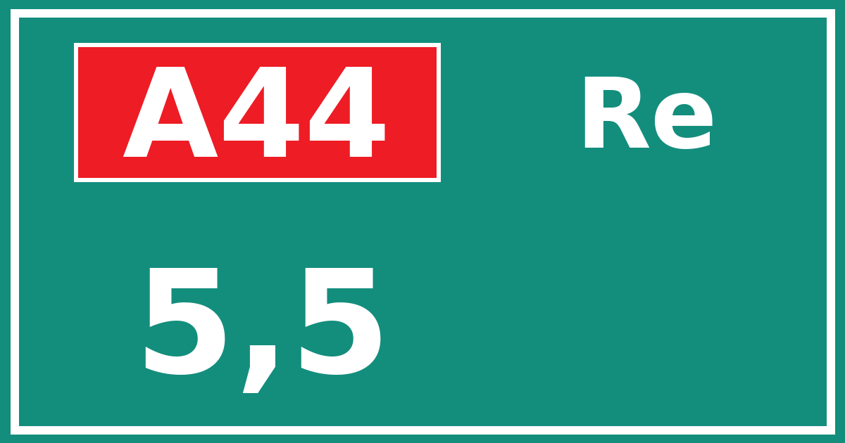 Hectometerbord A44 5,5 zijde Re