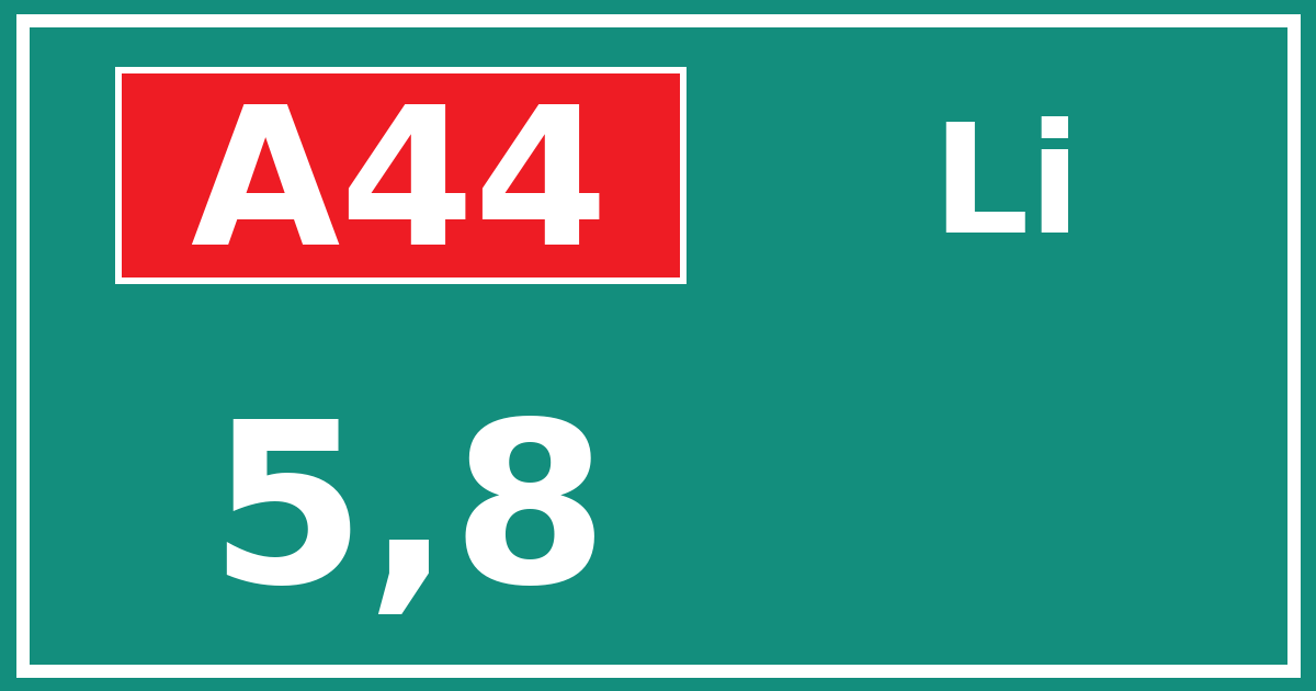 Hectometerbord A44 5,8 zijde Li