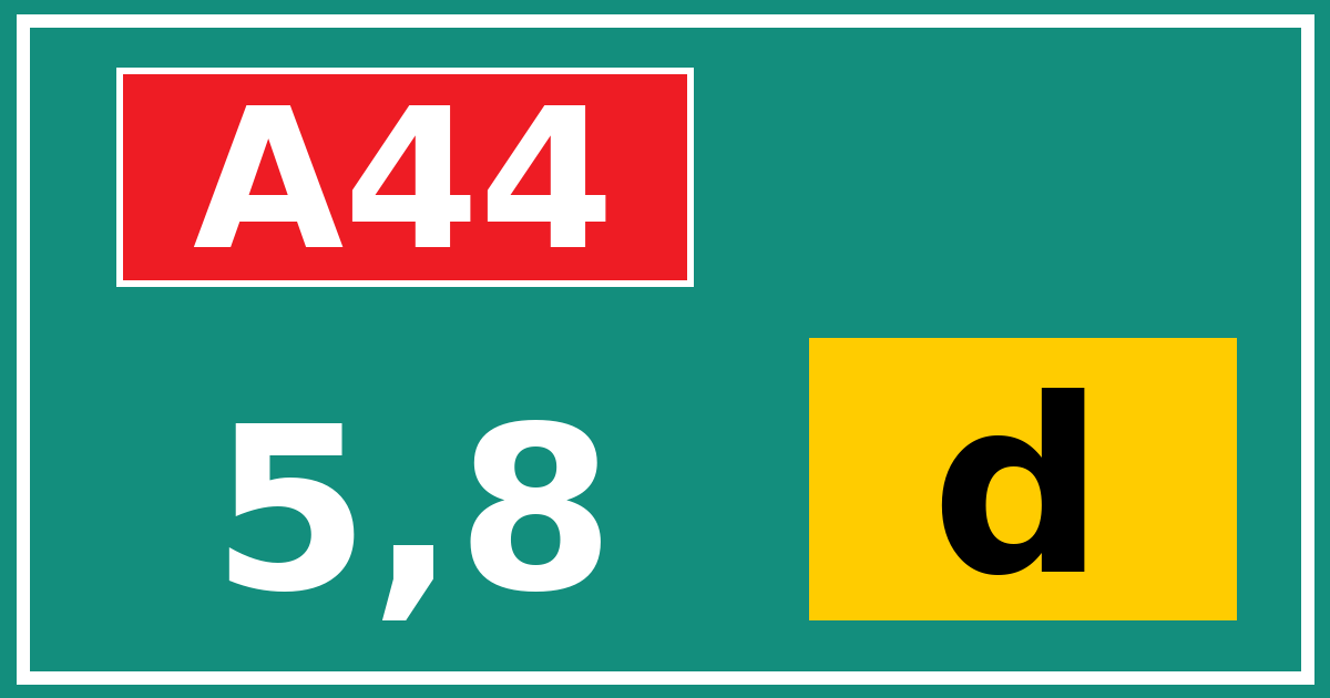 Hectometerbord A44 5,8 letter d