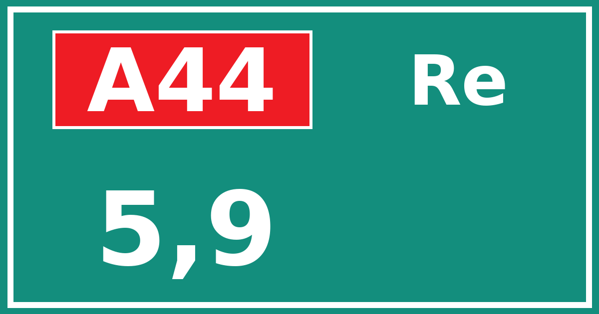 Hectometerbord A44 5,9 zijde Re