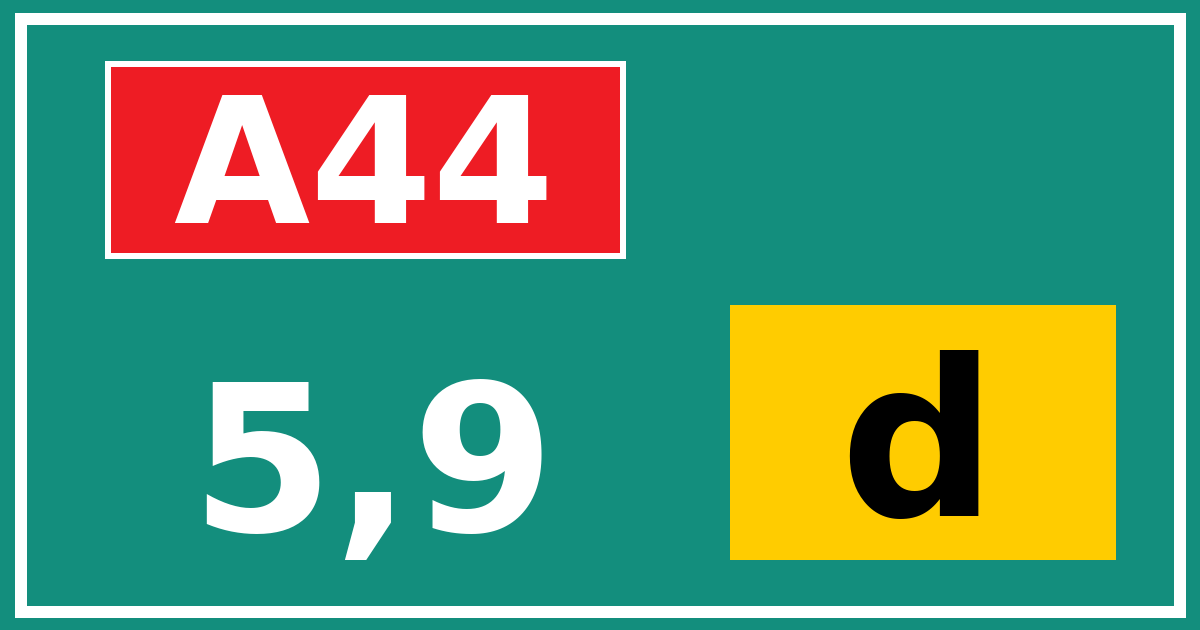 Hectometerbord A44 5,9 letter d