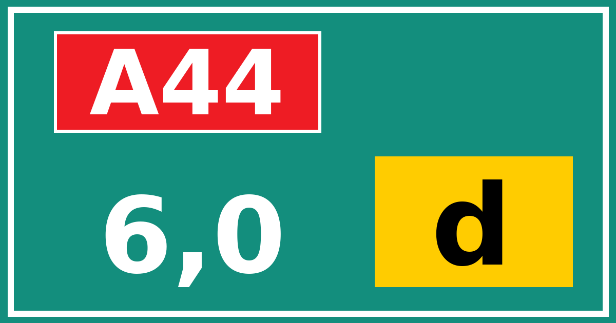 Hectometerbord A44 6,0 letter d