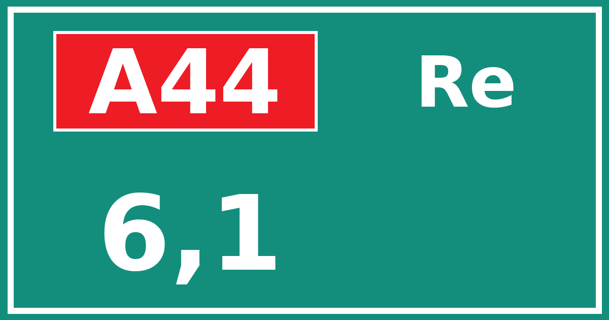 Hectometerbord A44 6,1 zijde Re