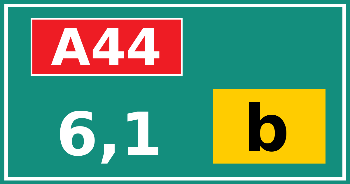 Hectometerbord A44 6,1 letter b