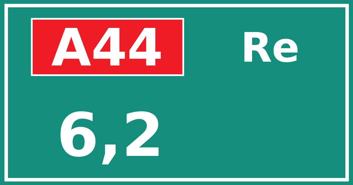 Hectometerbord A44 6,2 zijde Re