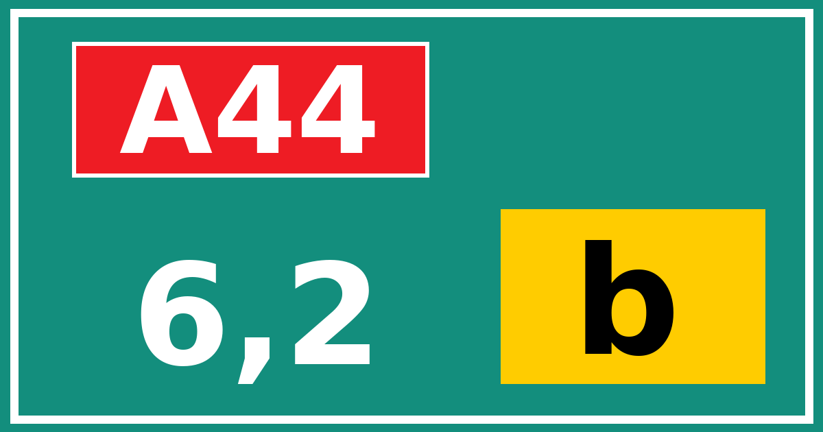 Hectometerbord A44 6,2 letter b