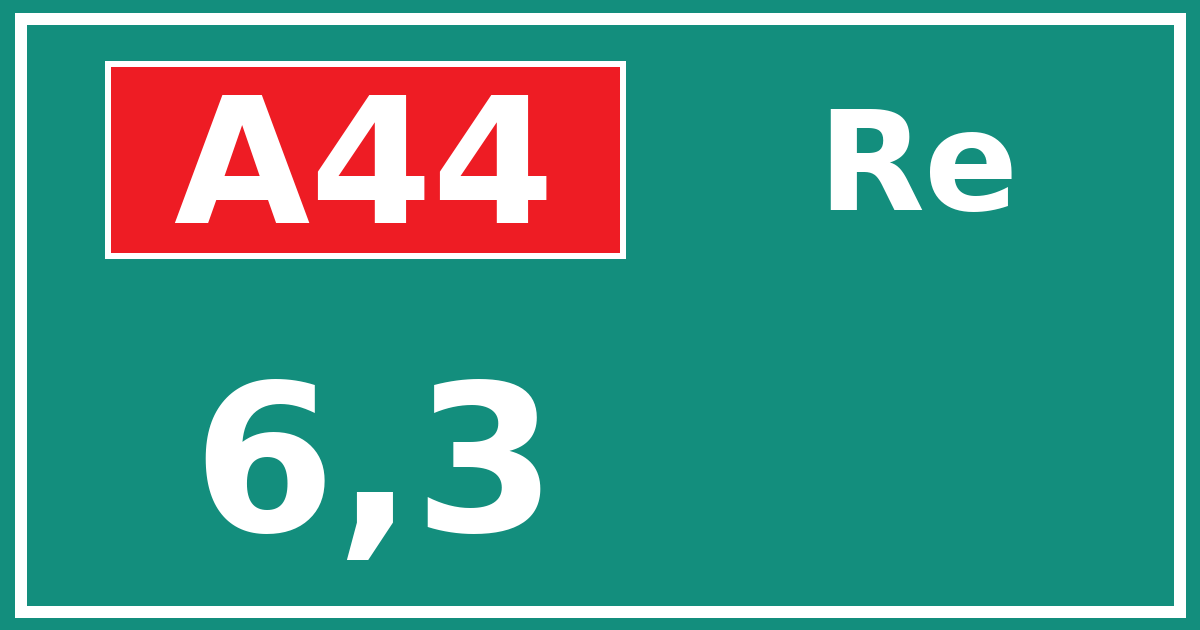 Hectometerbord A44 6,3 zijde Re