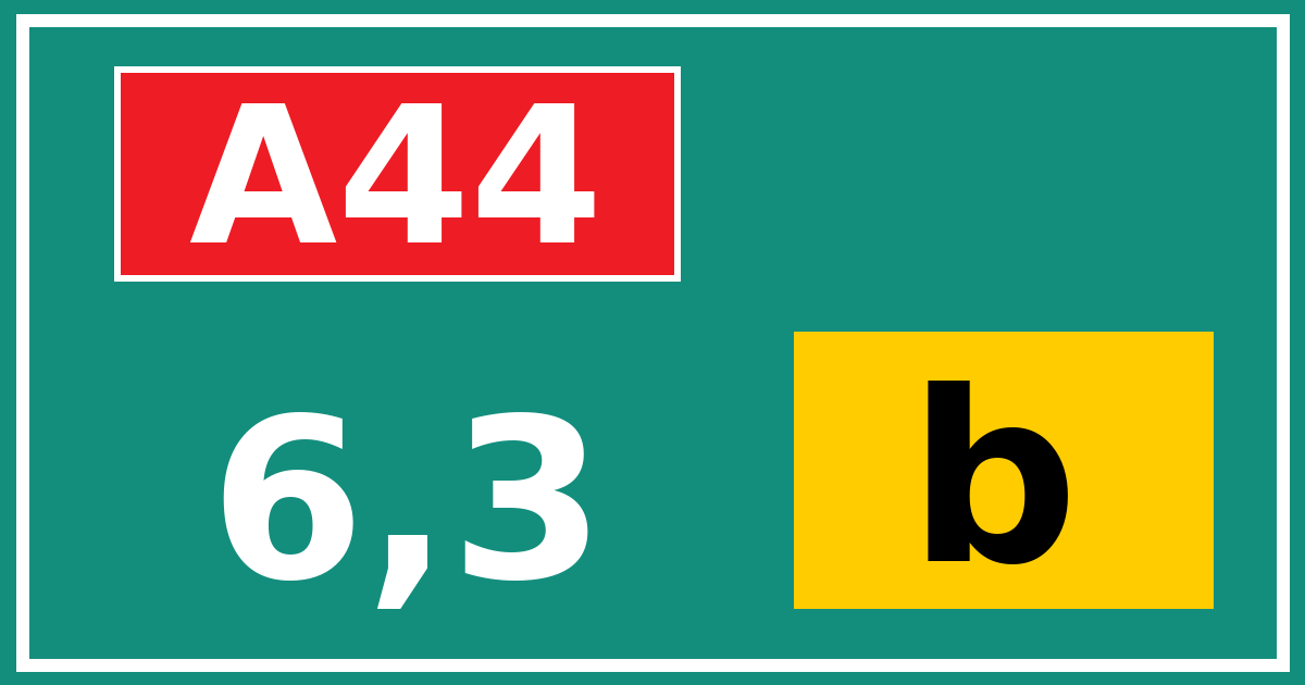 Hectometerbord A44 6,3 letter b