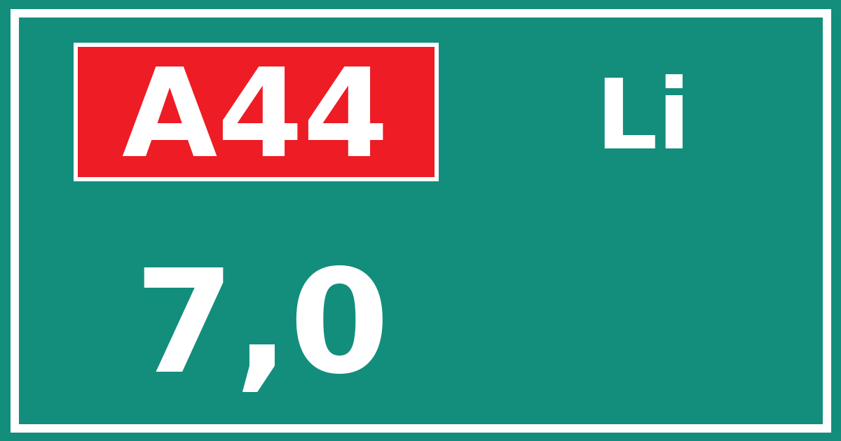 Hectometerbord A44 7,0 zijde Li