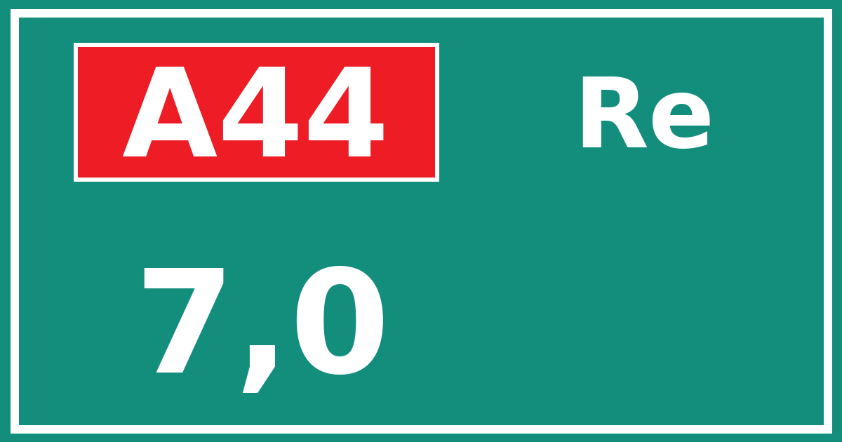 Hectometerbord A44 7,0 zijde Re