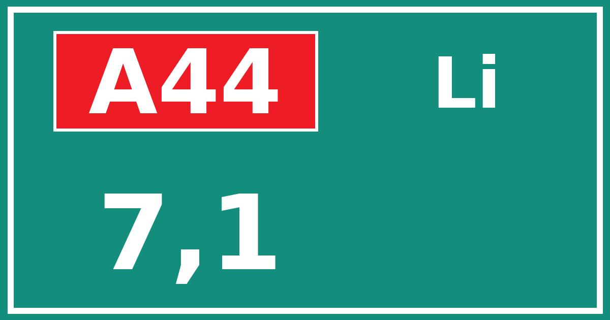 Hectometerbord A44 7,1 zijde Li