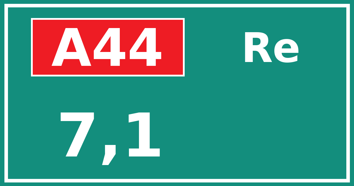 Hectometerbord A44 7,1 zijde Re