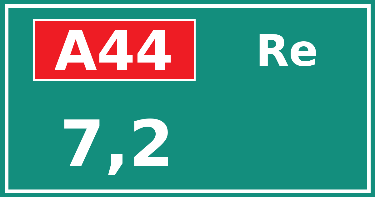 Hectometerbord A44 7,2 zijde Re