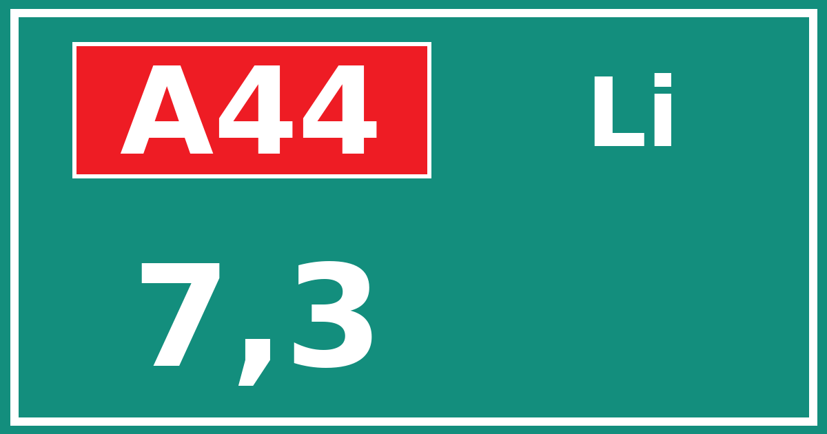 Hectometerbord A44 7,3 zijde Li