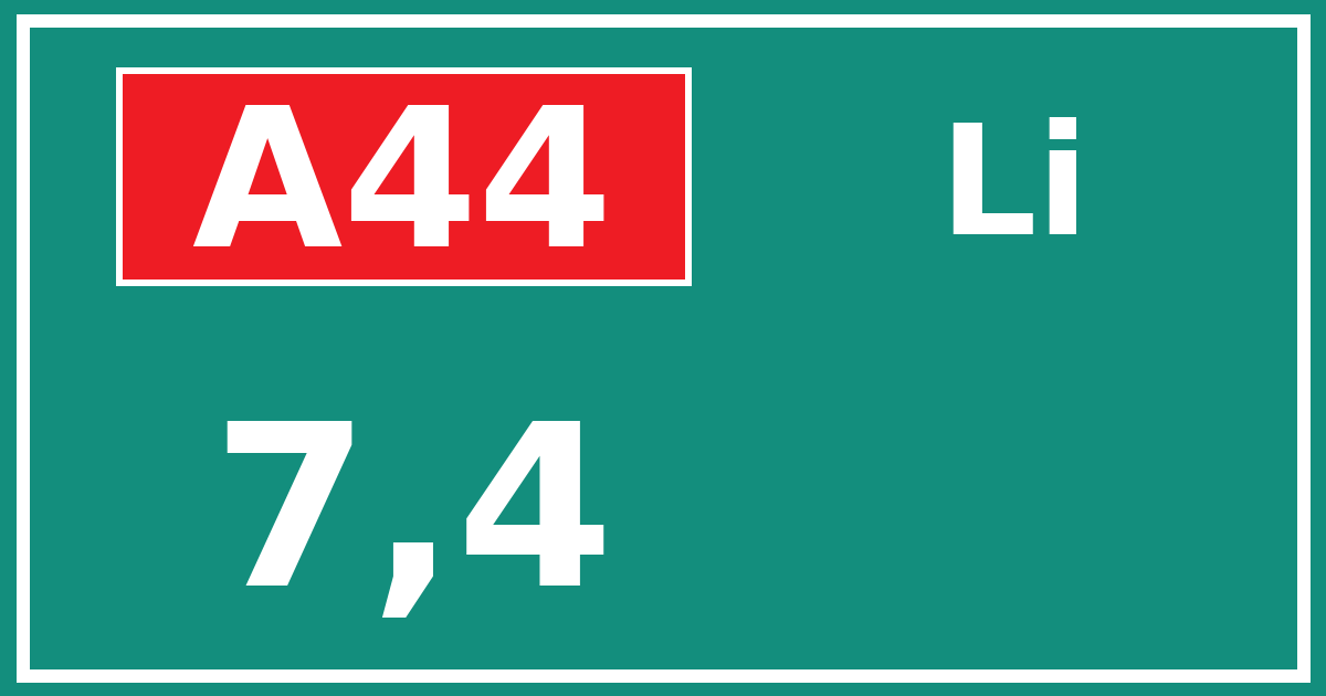 Hectometerbord A44 7,4 zijde Li