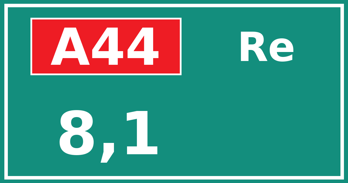 Hectometerbord A44 8,1 zijde Re