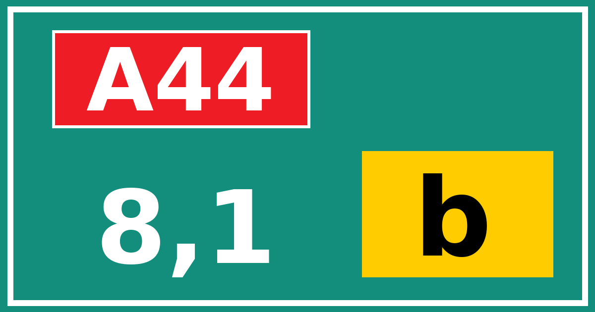 Hectometerbord A44 8,1 letter b
