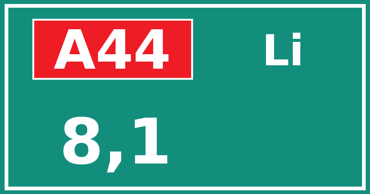 Hectometerbord A44 8,1 zijde Li
