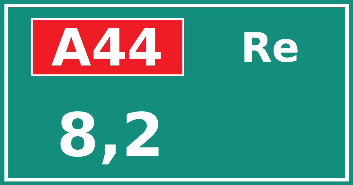 Hectometerbord A44 8,2 zijde Re
