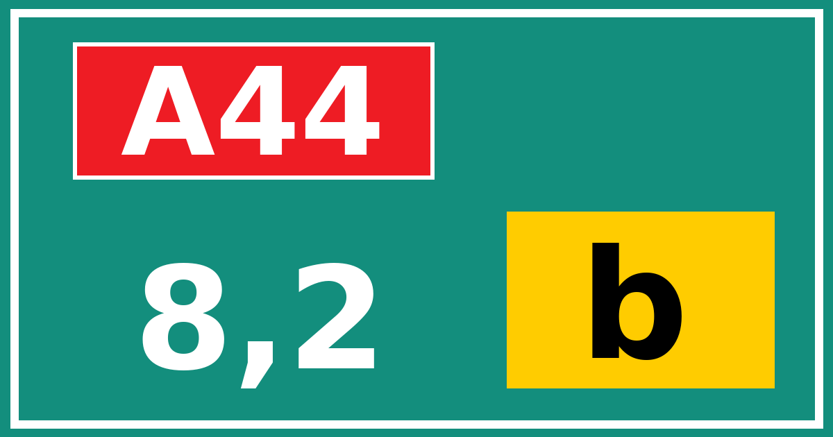 Hectometerbord A44 8,2 letter b