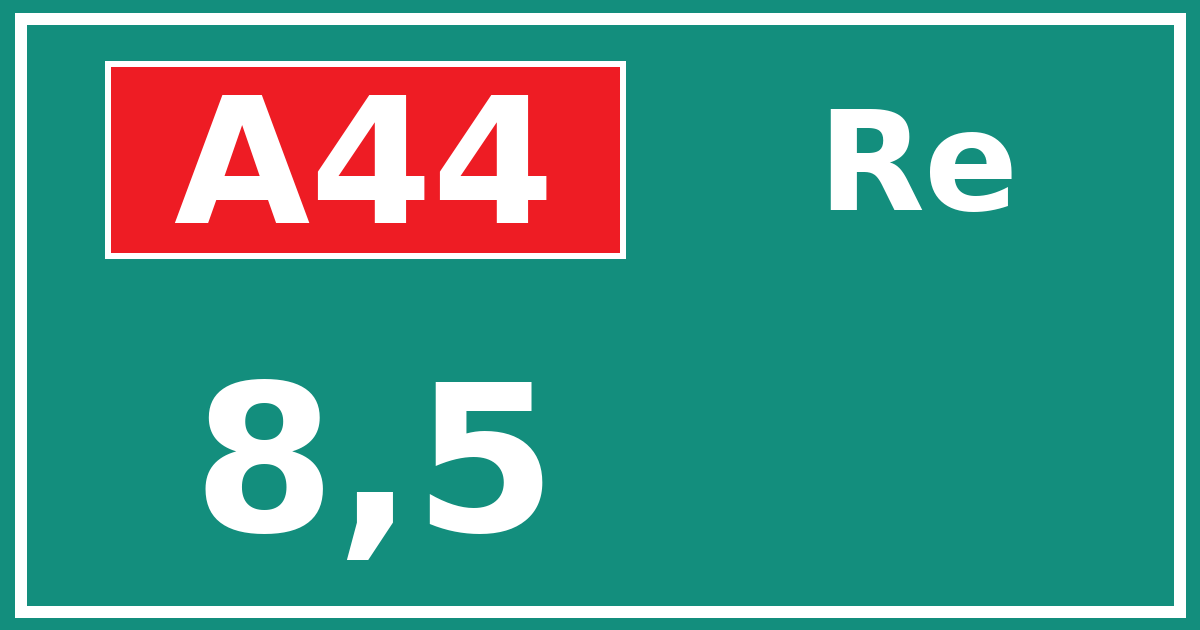 Hectometerbord A44 8,5 zijde Re