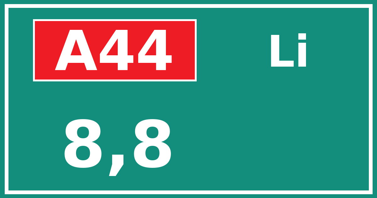 Hectometerbord A44 8,8 zijde Li