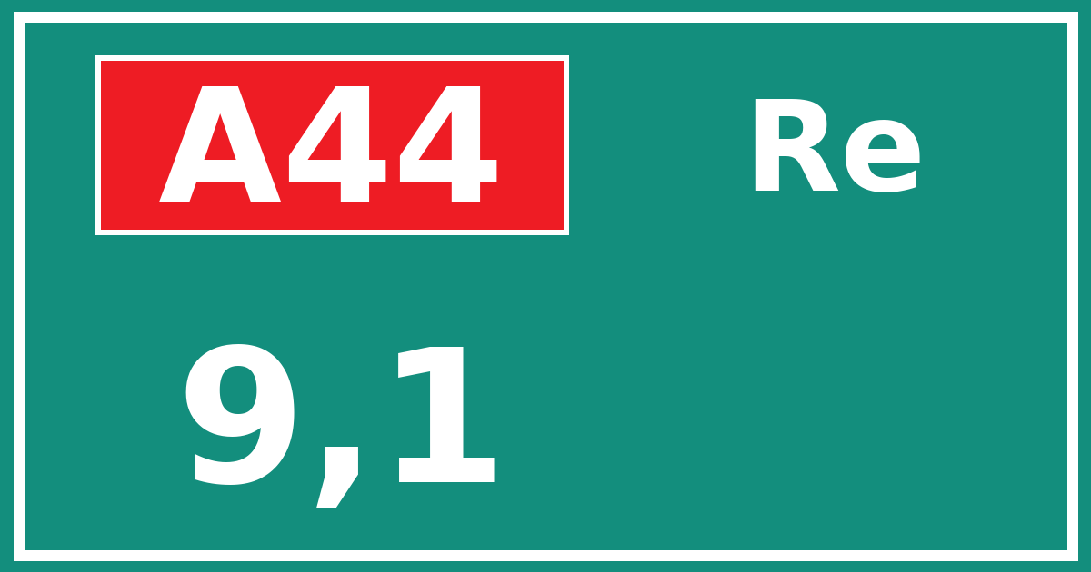 Hectometerbord A44 9,1 zijde Re