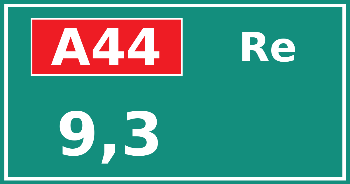 Hectometerbord A44 9,3 zijde Re